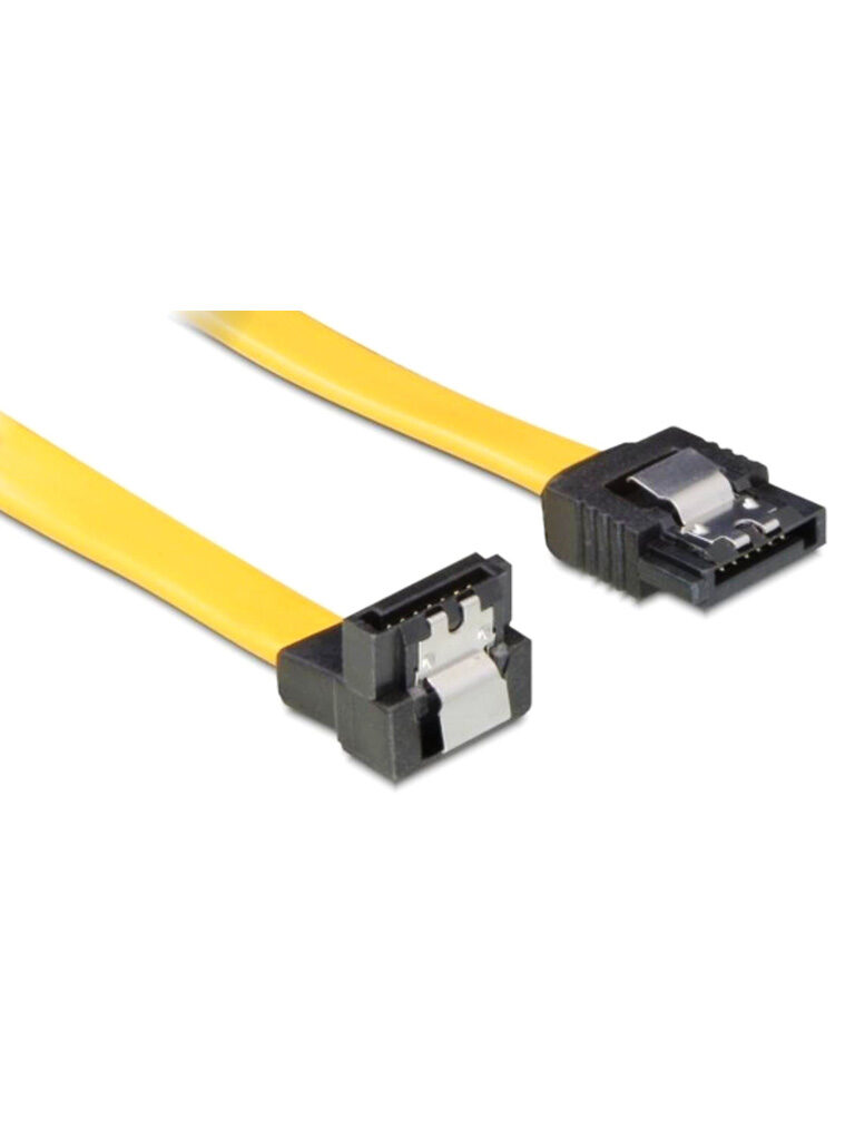 POWERTECH Καλώδιο SATA III 7-pin σε 7-pin 90°, Metal Clip, 0.2m
