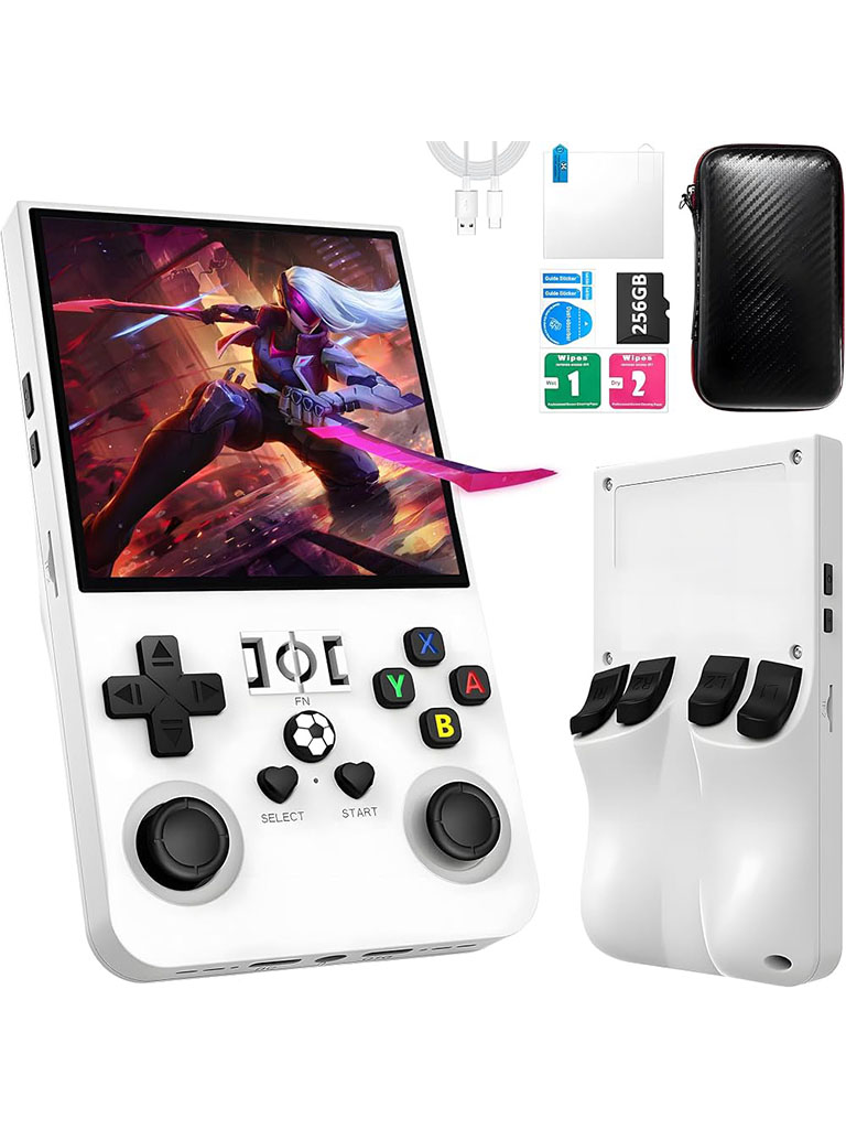 R36MAX Retro Game Console 64GB 4.0 Inch IPS Screen for Linux System Portable Handheld Video PlayerPreloaded